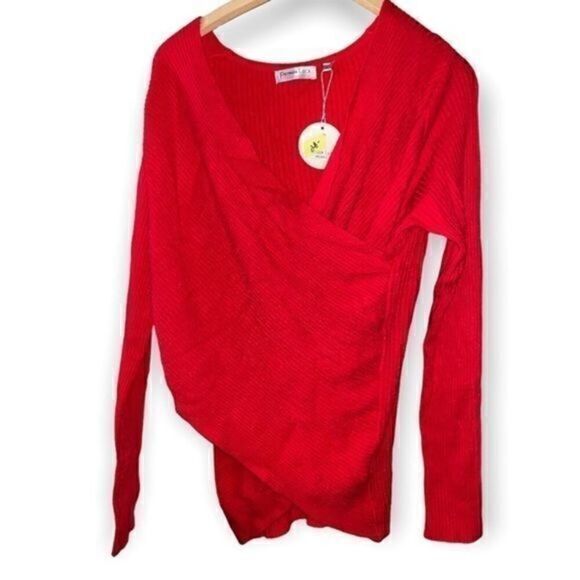 Patrizia Luca Solid Faux Wrap Sweater new with tags size large from Nordstrom - Picture 2 of 6